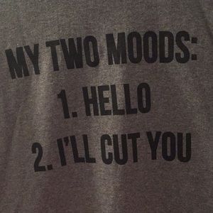 ‘My Two Moods’ Gray Graphic T-shirt Size XL